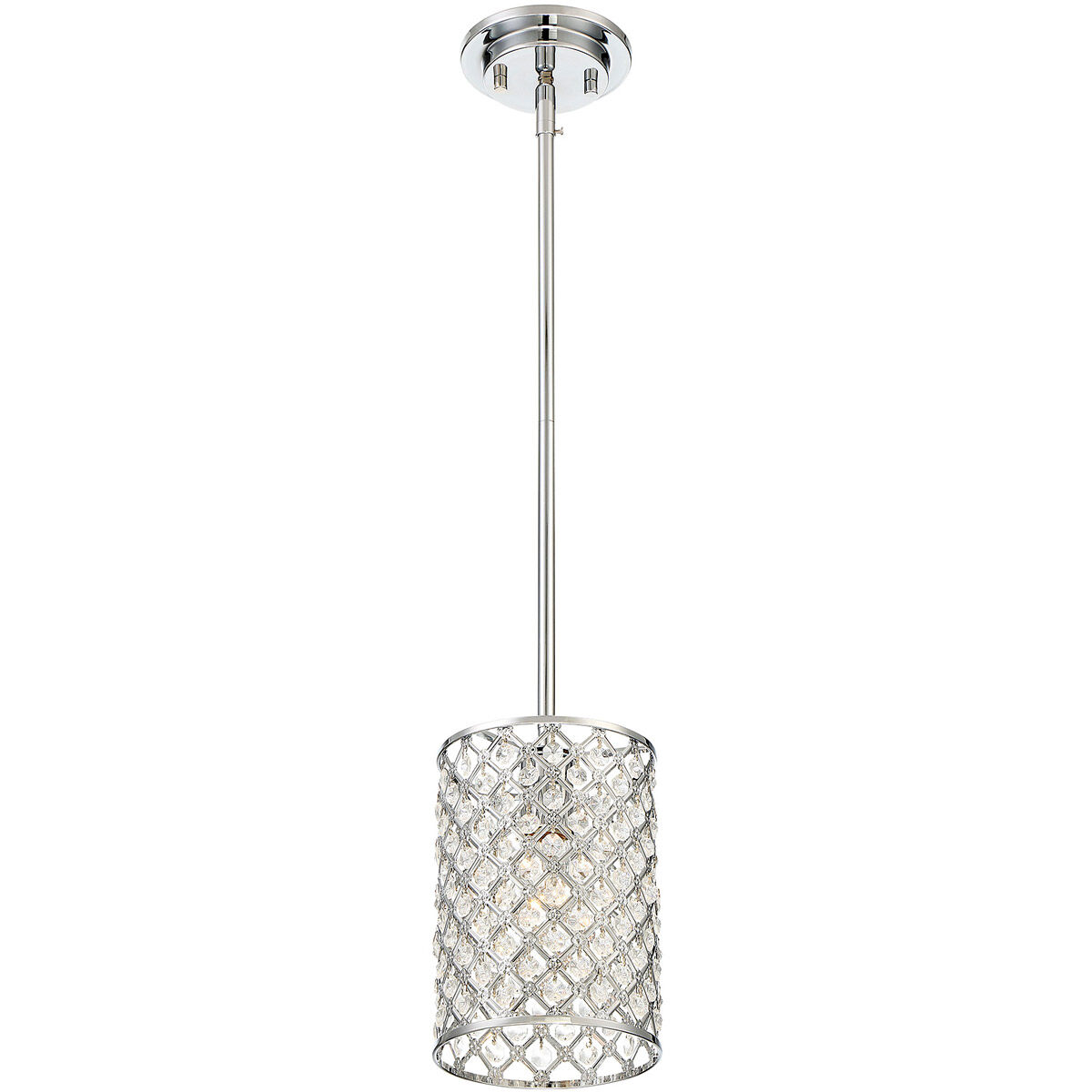 Glam 1 Light 6.25 inch Chrome Mini-Pendant Ceiling Light