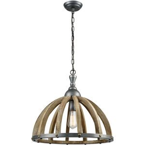 Barnstorm LED 20 inch Wood Tone with Pewter Pendant Ceiling Light