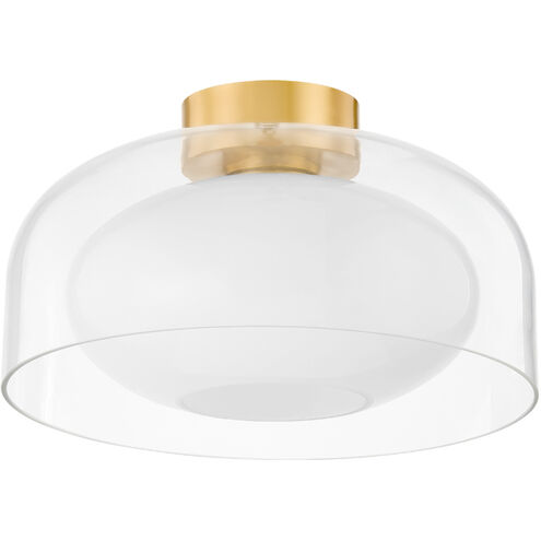 Giovanna 1 Light 14 inch Aged Brass Flush Mount Ceiling Light