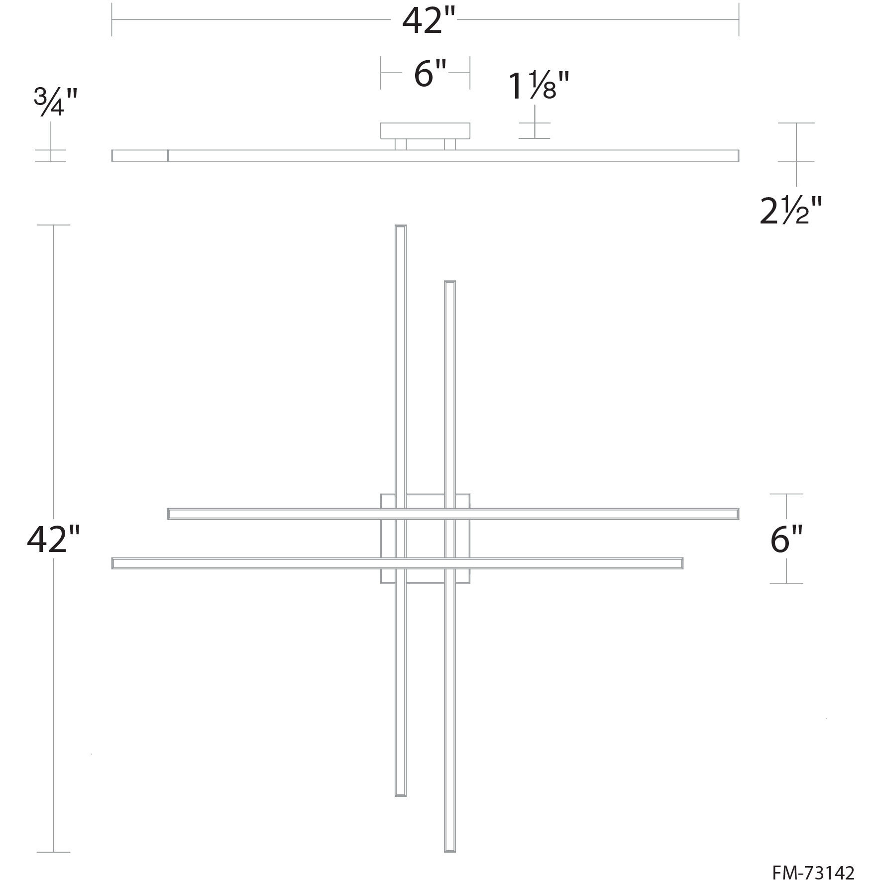 Parallax LED 42 inch Brushed Nickel Flush Mount Ceiling Light, dweLED