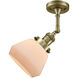 Franklin Restoration Fulton 1 Light 7 inch Antique Brass Sconce Wall Light in Incandescent, Matte White Glass, Franklin Restoration