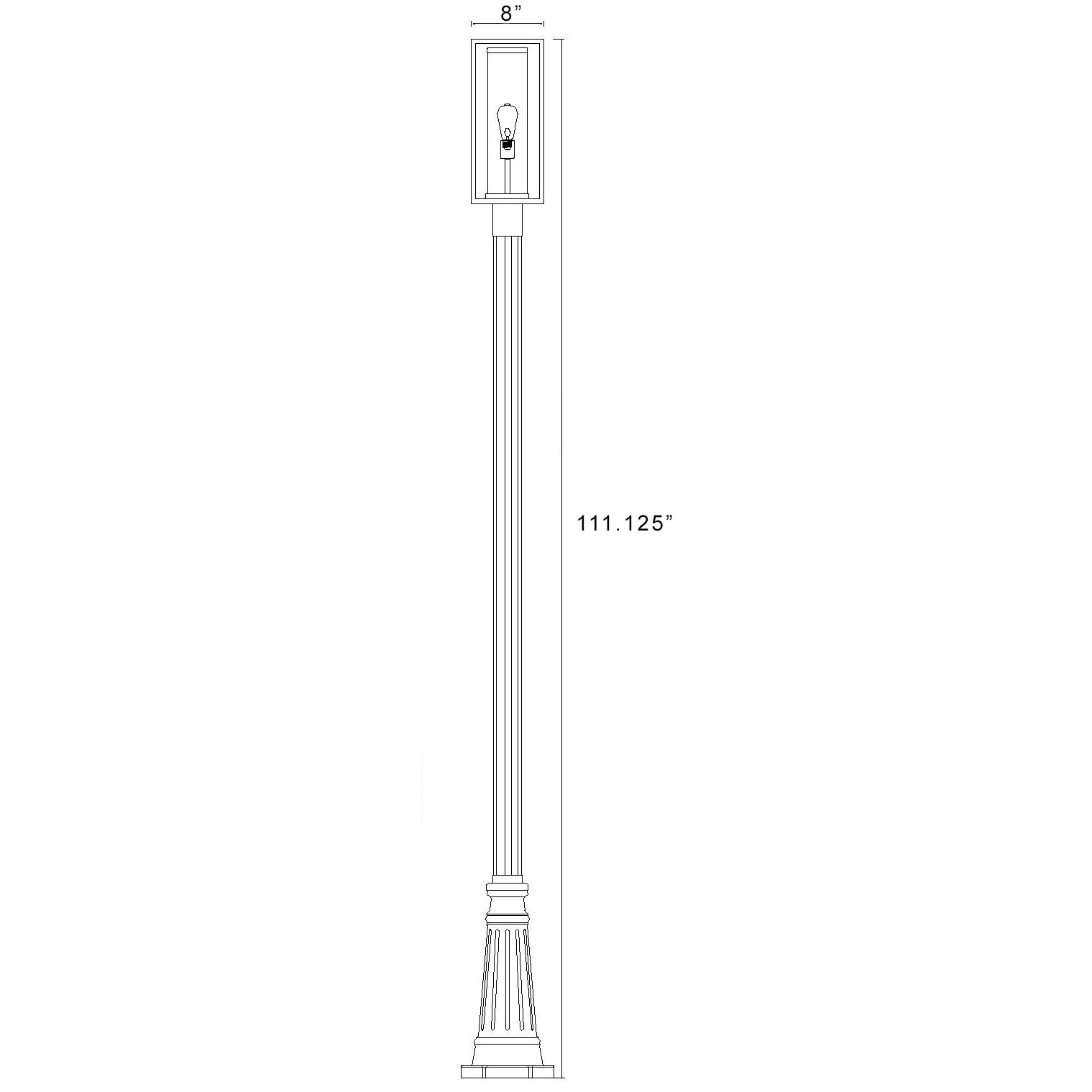 Dunbroch 1 Light 115.75 inch Black Outdoor Post Mounted Fixture