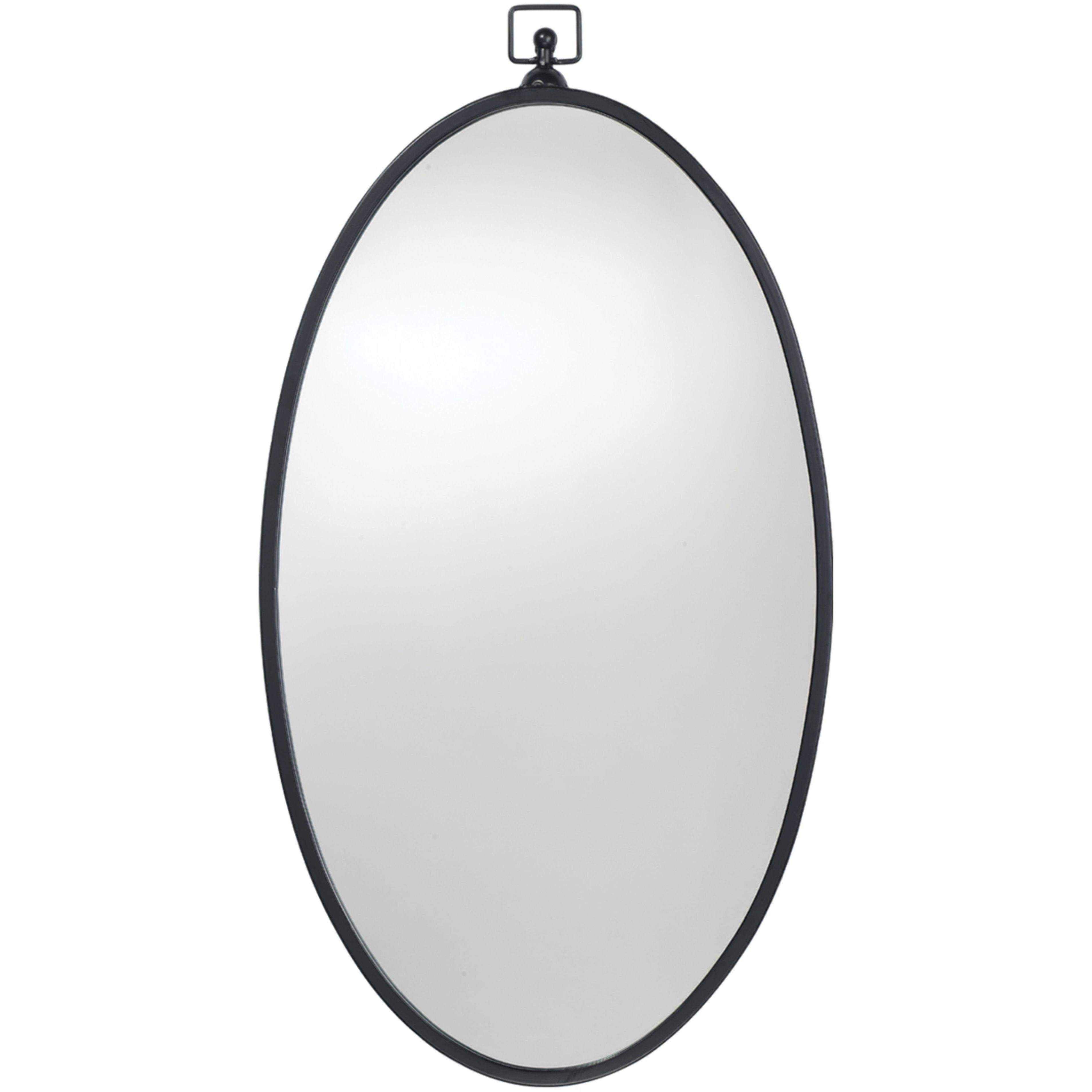 Wade 34.25 X 17.75 inch Black with Beveled Mirror Wall Mirror