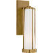 Thomas O'Brien Calix LED 4.5 inch Hand-Rubbed Antique Brass Bracketed Bath Sconce Wall Light in White Glass