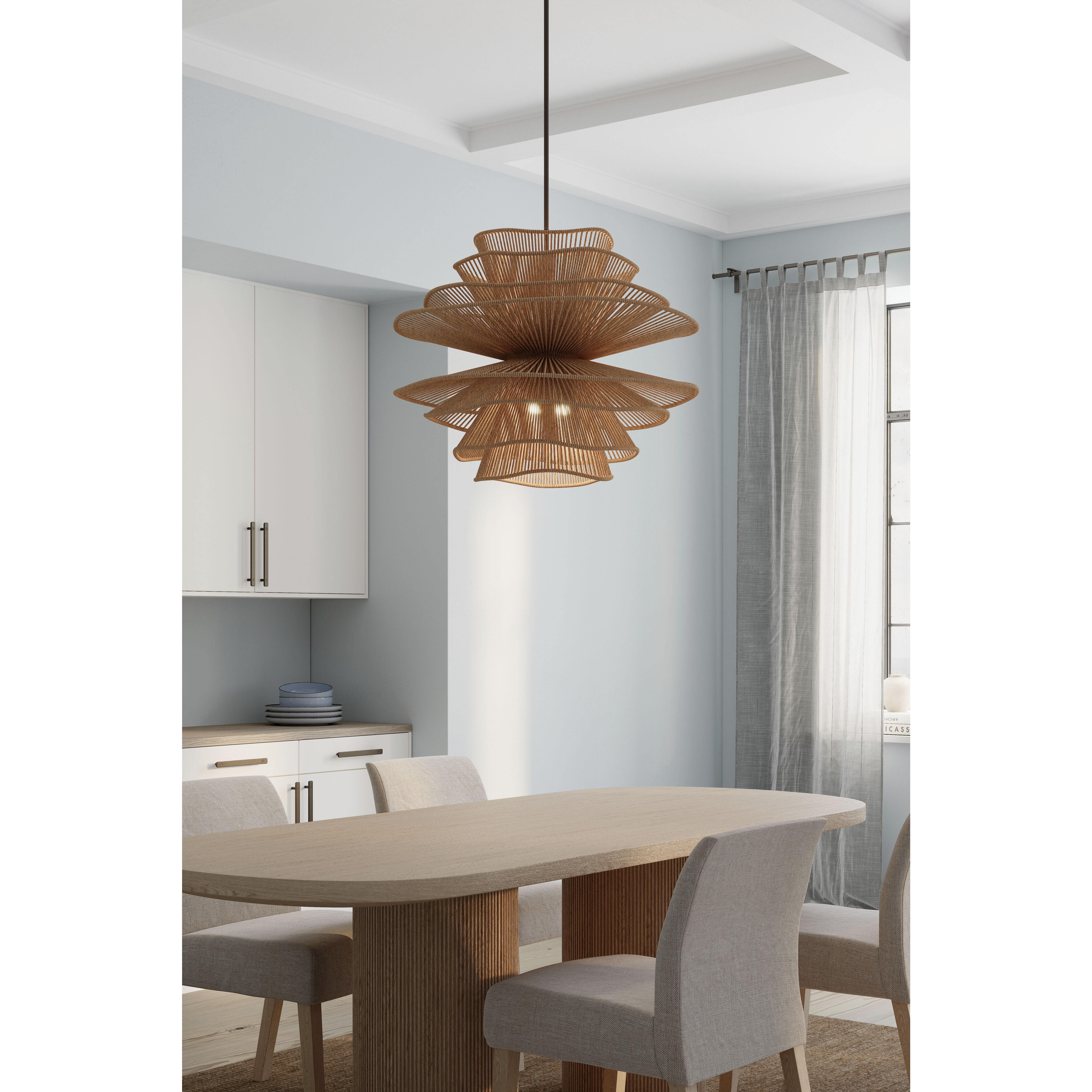 Mireth 6 Light 30 inch Dark Bronze Pendant Ceiling Light