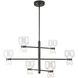 Sutton 36 inch Urban Bronze and Clear Glass Chandelier Ceiling Light