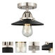 Nouveau 2 Railroad LED 8 inch Brushed Satin Nickel Semi-Flush Mount Ceiling Light in Matte Black