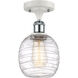 Ballston Belfast 1 Light 6 inch White and Polished Chrome Semi-Flush Mount Ceiling Light