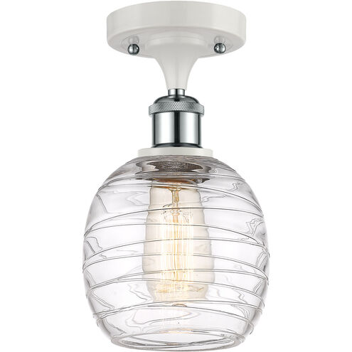 Ballston Belfast 1 Light 6 inch White and Polished Chrome Semi-Flush Mount Ceiling Light