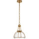 Chapman & Myers Gracie LED 12 inch Antique-Burnished Brass Dome Pendant Ceiling Light in Clear Glass, Medium