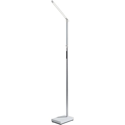 Lennox 61.5 inch 12 watt Black and Silver Multi-Function Floor Lamp Portable Light in White, with Smart Switch, Simplee Adesso