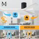 Atlas Irene-3H 60 inch Matte Black with Matte White Blades Ceiling Fan, Flush Mounted