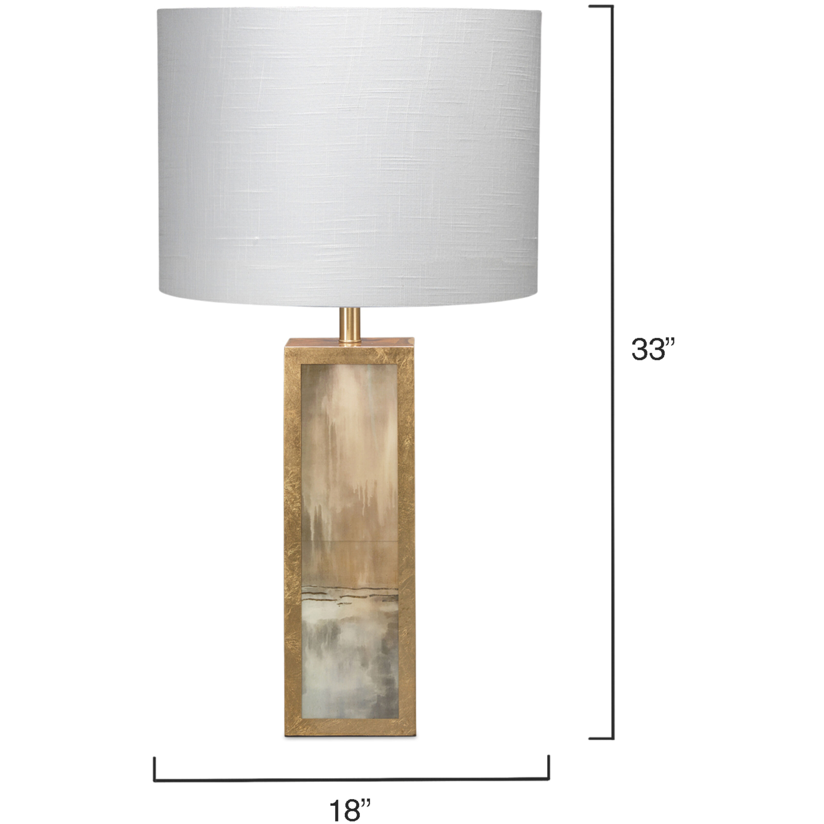 Cloudscape 33 inch 150.00 watt Taupe & Slate Lacquer w/ Antique Gold Leafed Metal Table Lamp Portable Light