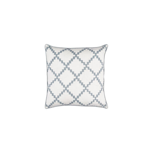 Parsons 22 X 22 inch White and Teal Throw Pillow