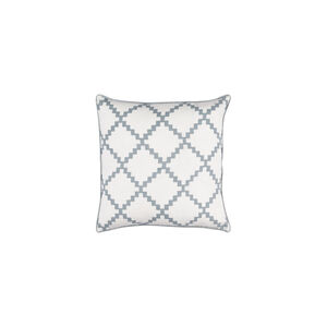 Parsons 22 X 22 inch White and Teal Throw Pillow