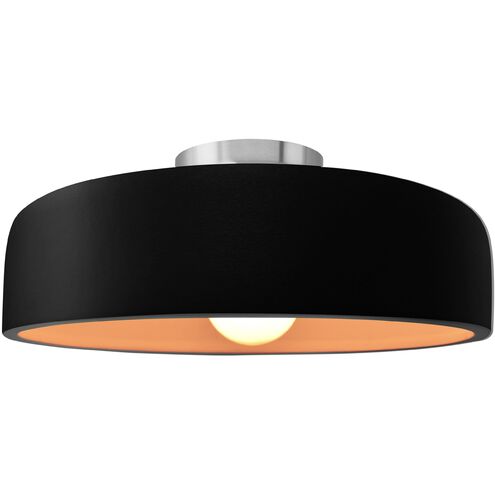 Radiance 1 Light 13 inch Carbon Matte Black and Champagne Gold and Brushed Nickel Semi Flush Ceiling Light