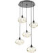Coppa 5 Light Matte Black Chandelier Ceiling Light, Round Multi-Port