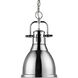 Yep Duncan 1 Light 8.88 inch Chrome Pendant Ceiling Light, Small