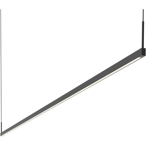 Thin-Line LED 96 inch Satin Black Pendant Ceiling Light in 8ft., 3000K