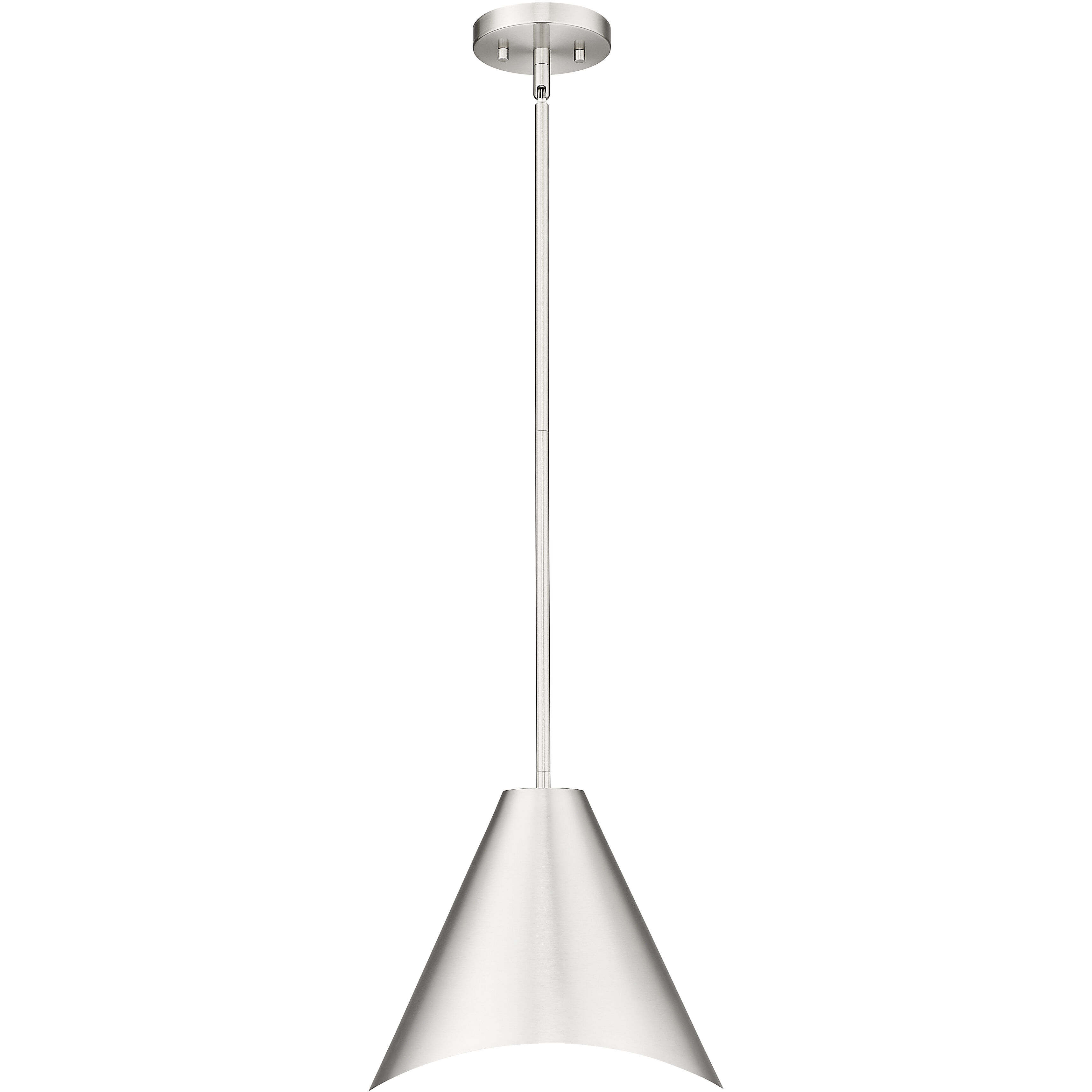 Aria 1 Light 12 inch Brushed Nickel Pendant Ceiling Light in Brushed Nickel & Inner White