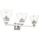 Mission 3 Light 25 inch Polished Chrome Vanity Sconce Wall Light