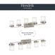 Hendrik 5 Light 43 inch Brushed Nickel Wall Mt Bath 5 Arm Or More Wall Light in Satin Etched Cased Opal