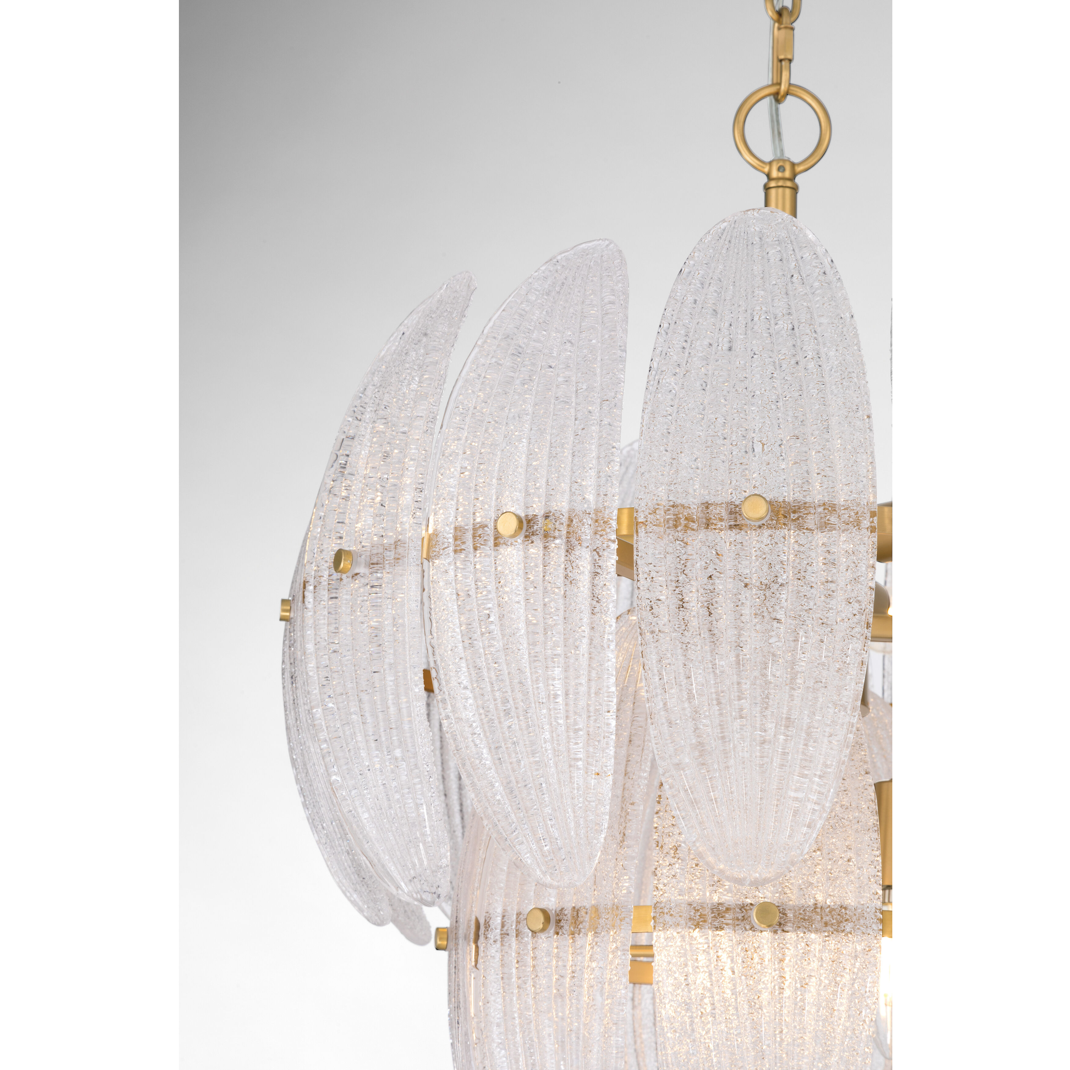 Marclaire 6 Light 19.75 inch Legacy Brass Pendant Ceiling Light in Clear Textured Handmade Glass