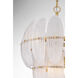 Marclaire 6 Light 19.75 inch Legacy Brass Pendant Ceiling Light in Clear Textured Handmade Glass