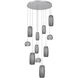 Vessel LED Classic Silver Multi-Pendant Ceiling Light in Smoke, 2700K LED
