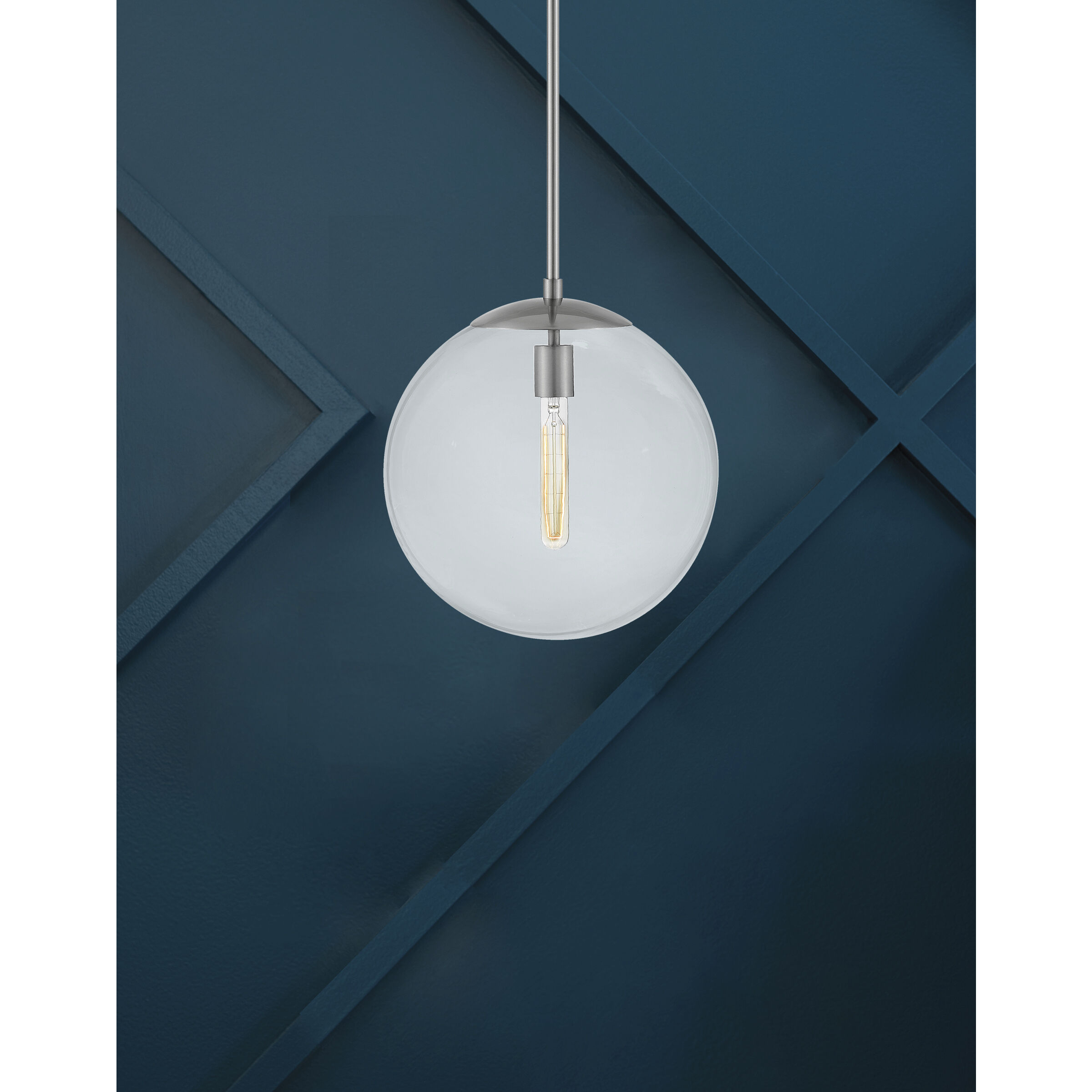 Warby 1 Light 13.5 inch Polished Antique Nickel Indoor Chandelier Ceiling Light in Clear