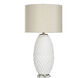 Cameron 36 inch 100.00 watt White and Antique Brass and Clear Table Lamp Portable Light