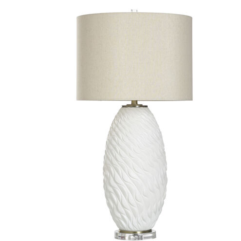 Cameron 36 inch 100.00 watt White and Antique Brass and Clear Table Lamp Portable Light