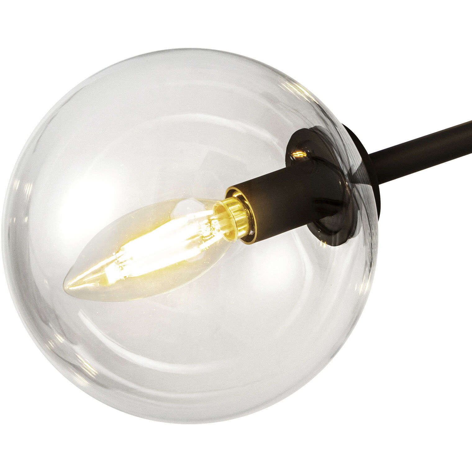 Alora Mood Cassia 6 Light 39.5 inch Matte Black/Clear Glass Chandelier Ceiling Light