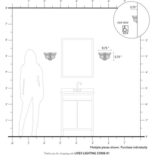 Endicott 1 Light 9.75 inch Antique Brass ADA ADA Sconce Wall Light