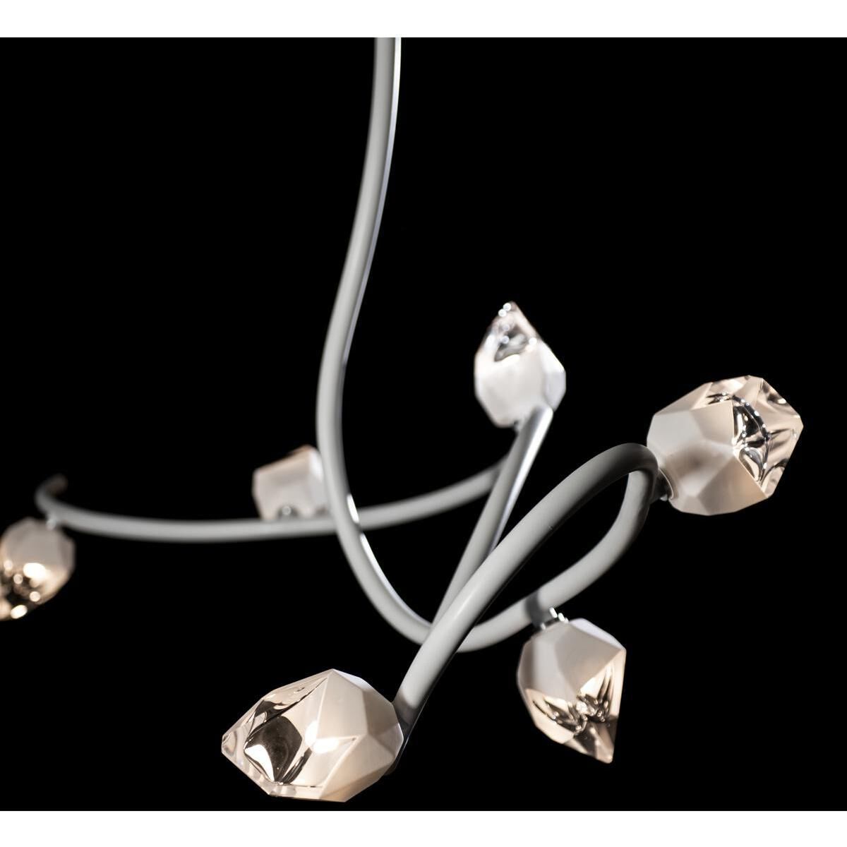 Glacier 6 Light 69.2 inch White Pendant Ceiling Light in White Crystal, XL