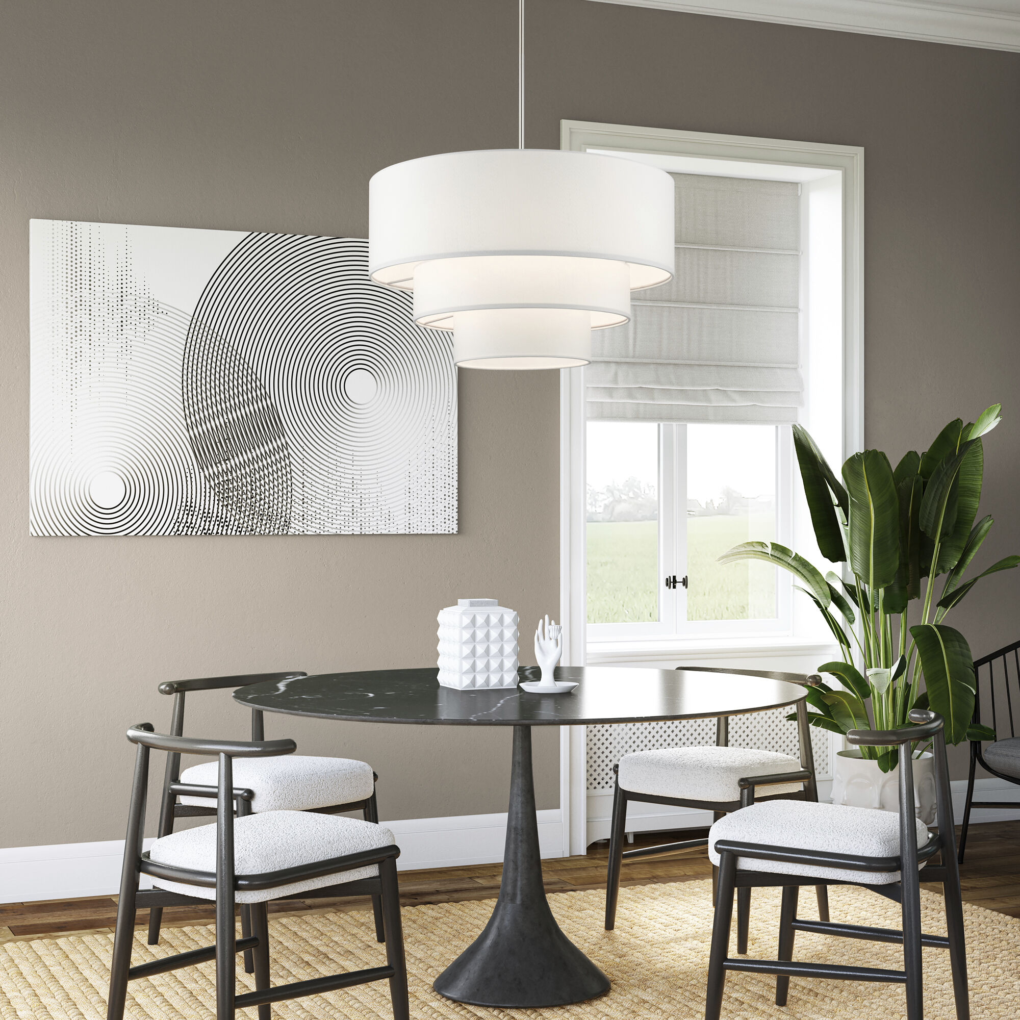 Carrington 4 Light 23 inch Brushed Nickel Pendant Chandelier Ceiling Light