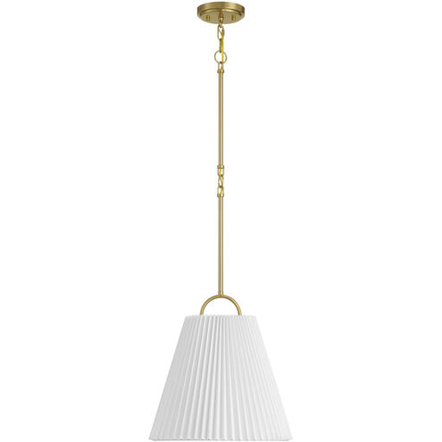 Scandinavian 1 Light 15 inch Natural Brass Pendant Ceiling Light