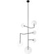 AERIN Linnea LED 26 inch Modern Iron Entry Chandelier Ceiling Light in Clear Glass