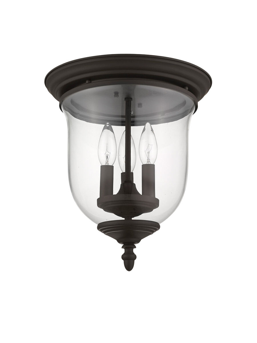 Legacy 3 Light 12 inch Bronze Flush Mount Ceiling Light