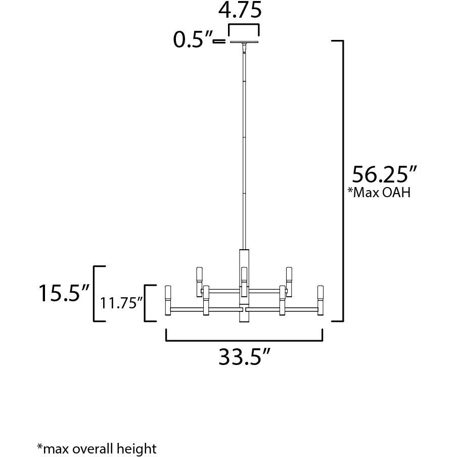 Emana 9 Light 33.5 inch Natural Aged Brass Chandelier Ceiling Light