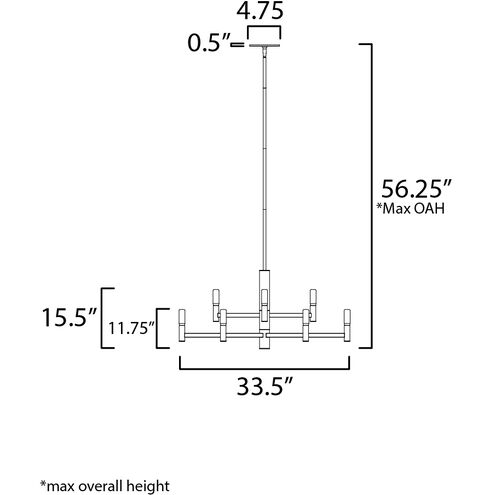 Emana 9 Light 33.5 inch Natural Aged Brass Chandelier Ceiling Light