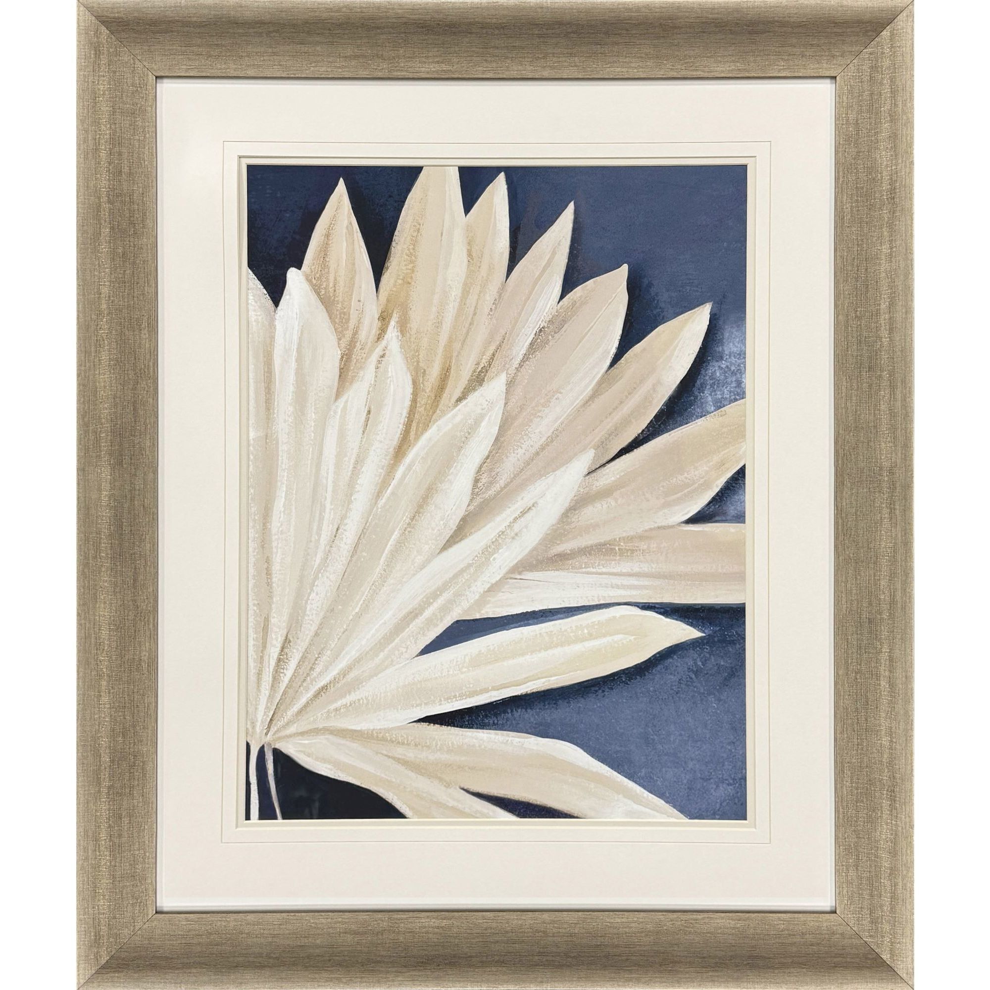 Blue Dry Palms Blue and Beige Framed Art, Propac