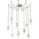 Pebble LED 14.3 inch Beige Silver Swag Multi-Pendant Ceiling Light in 2700K LED, Diamond Chain