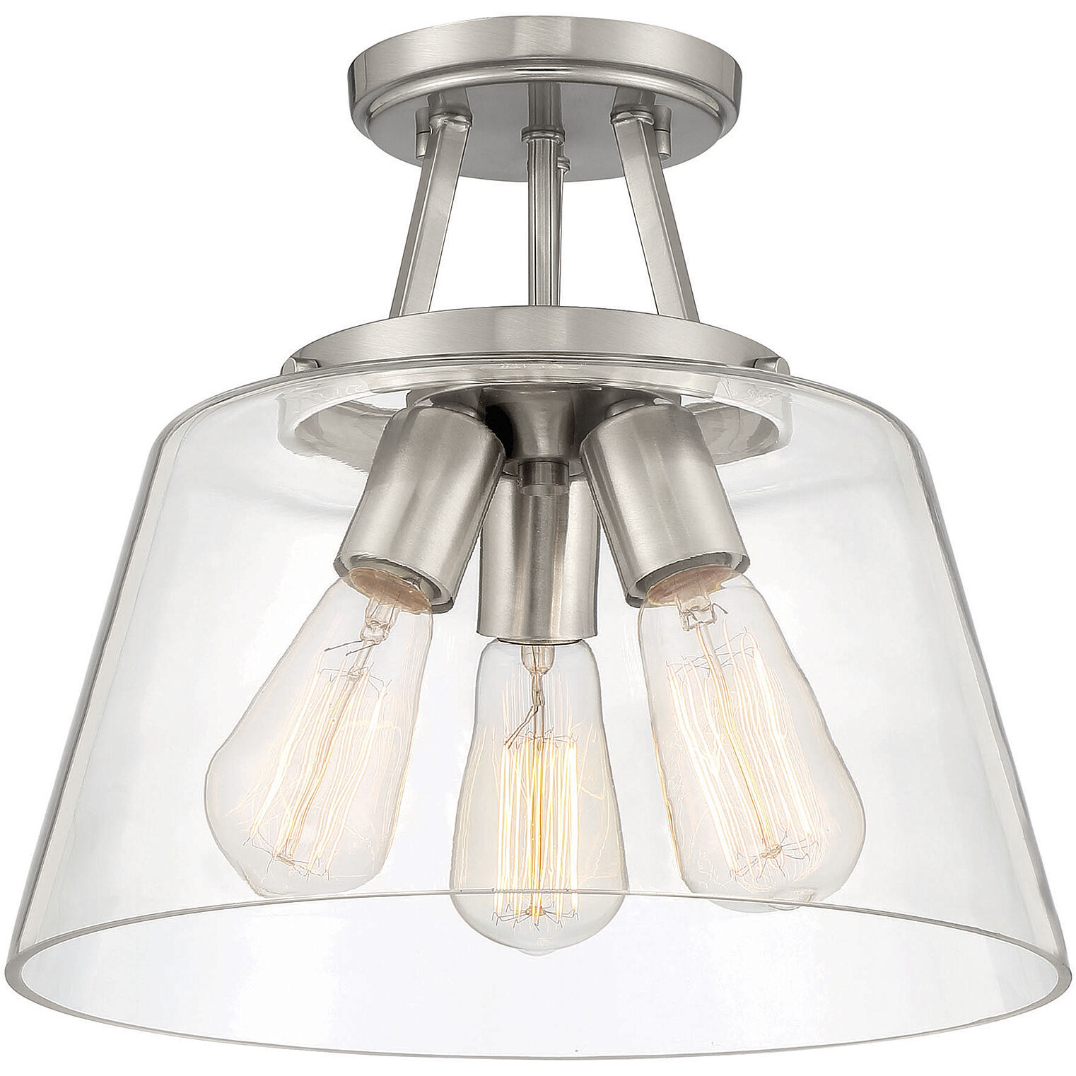 Calhoun 3 Light 13 inch Satin Nickel Semi-Flush Ceiling Light, Essentials