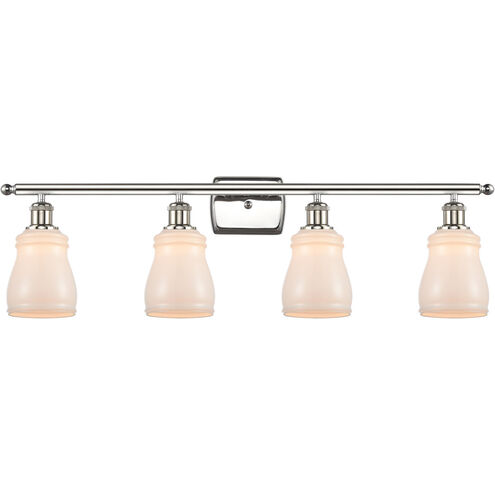 Ballston Ellery LED 36 inch Polished Nickel Bath Vanity Light Wall Light in White Glass, Ballston