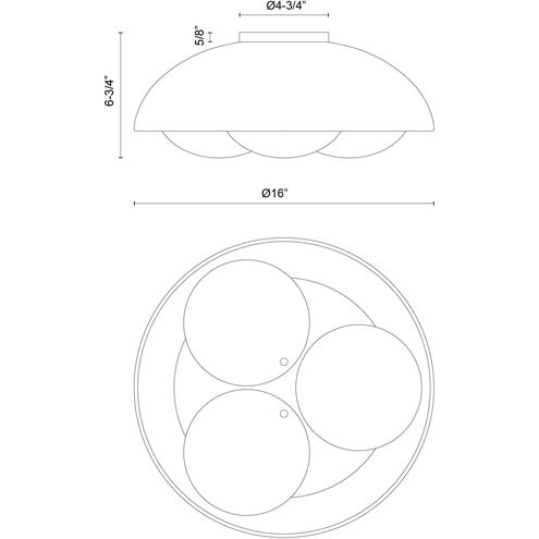 Alora Mood Robyn 3 Light 16 inch Antique White Flush Mount Ceiling Light