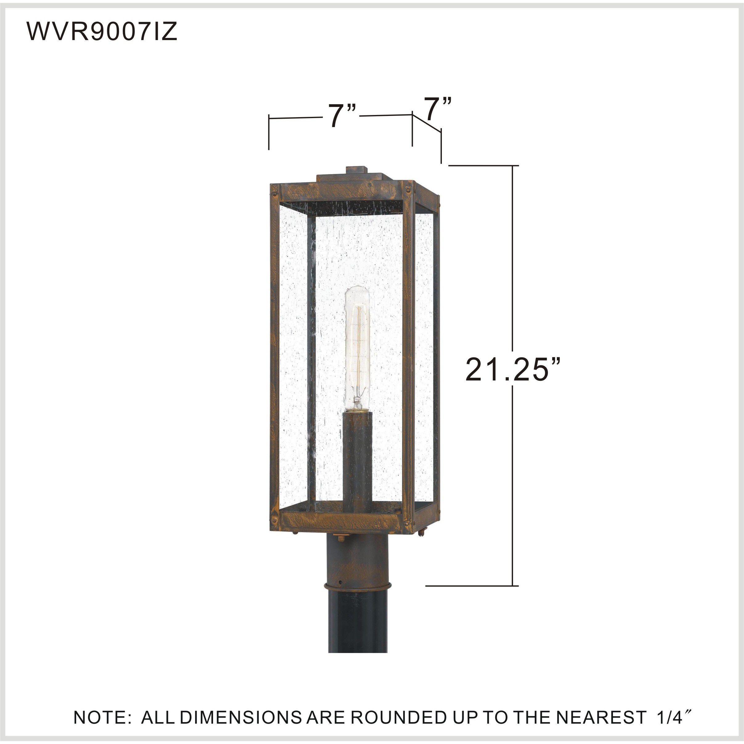 Westover 1 Light 21 inch Industrial Bronze Outdoor Post Lantern