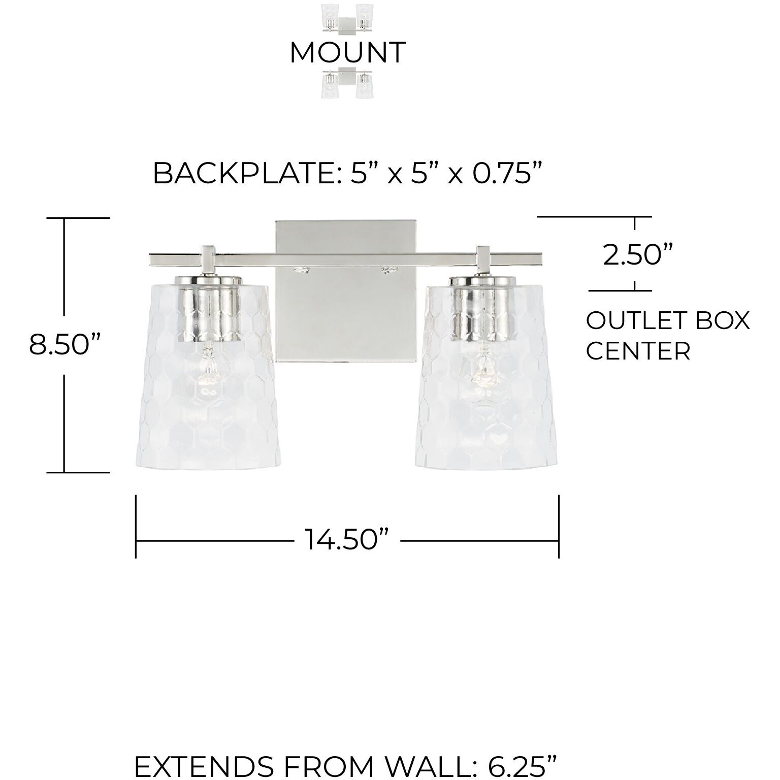 Burke 2 Light 15 inch Polished Nickel Vanity Light Wall Light