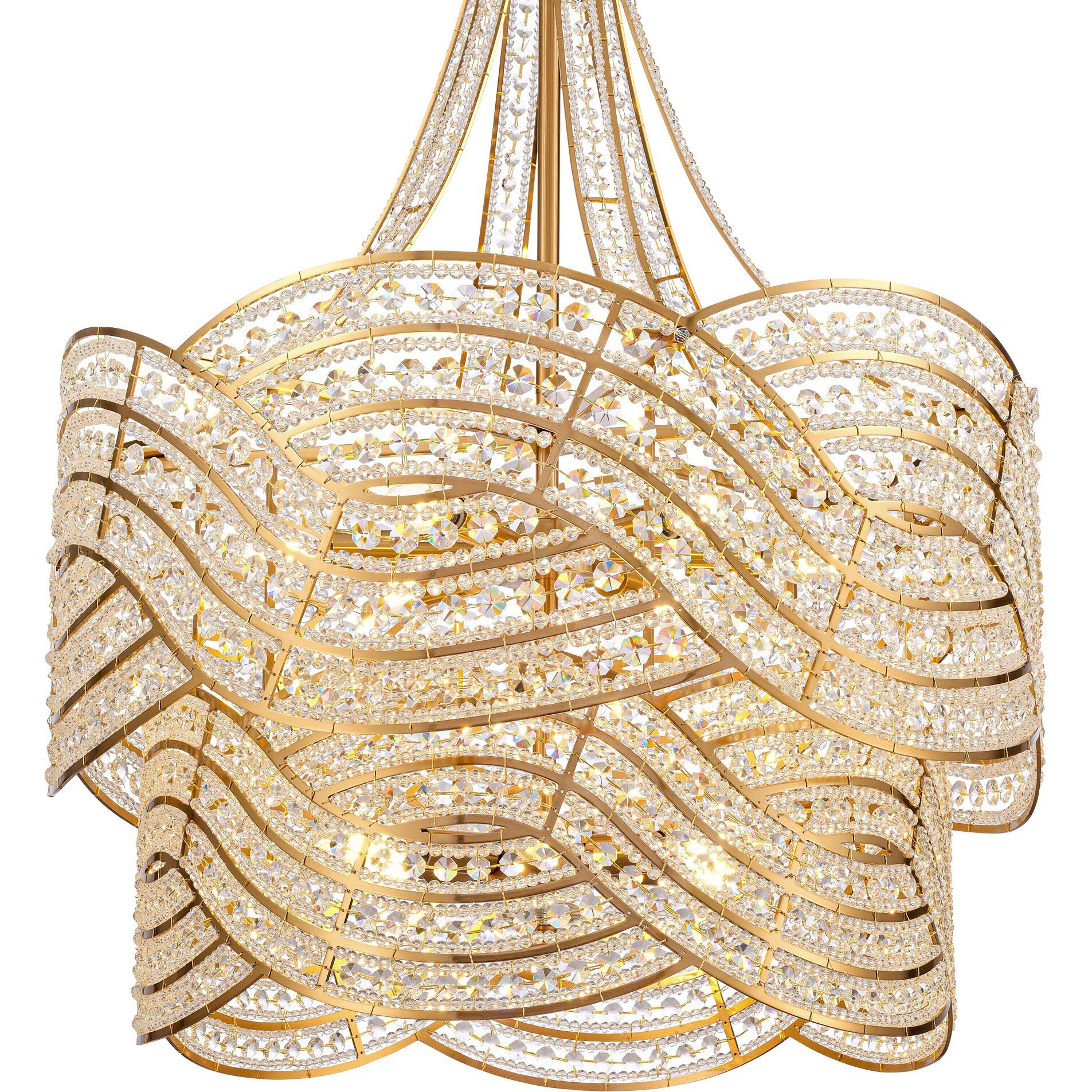 Anastasia 12 Light 26 inch Lacquered Gold Chandelier Ceiling Light