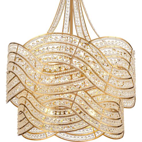 Anastasia 12 Light 26 inch Lacquered Gold Chandelier Ceiling Light